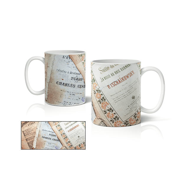 Caneca de Porcelana Partituras