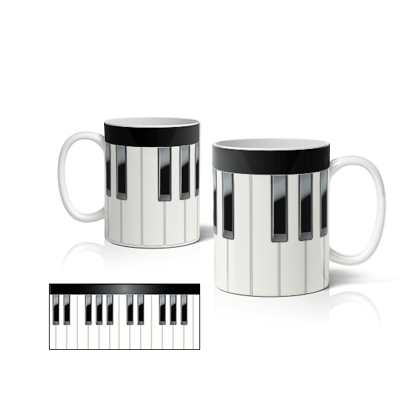 Caneca de Porcelana Piano