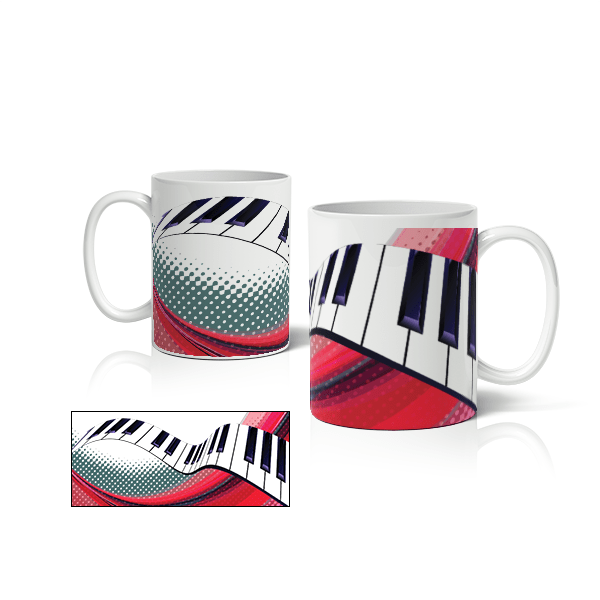 Caneca de Porcelana Teclado