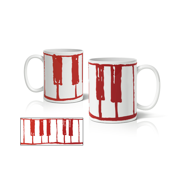 Caneca de Porcelana Teclas
