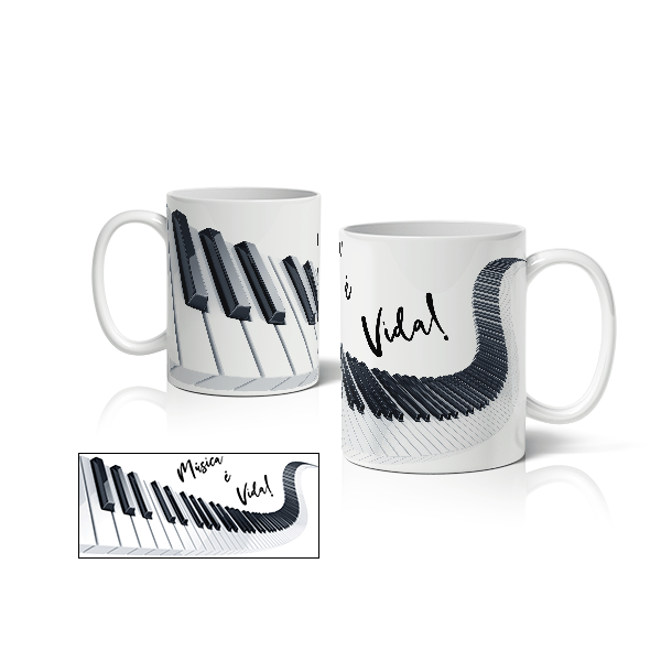 Caneca de Porcelana Piano