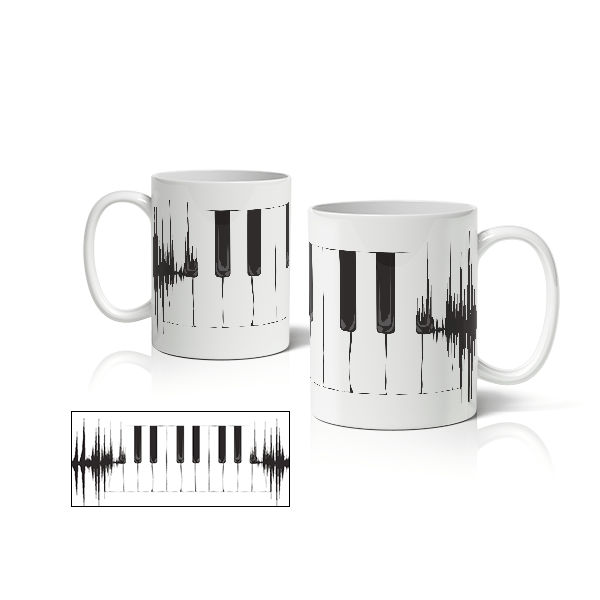 Caneca de Porcelana Piano Digital